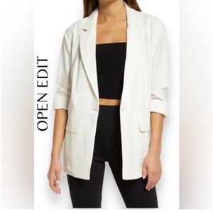 Open Edit relaxed white blazer